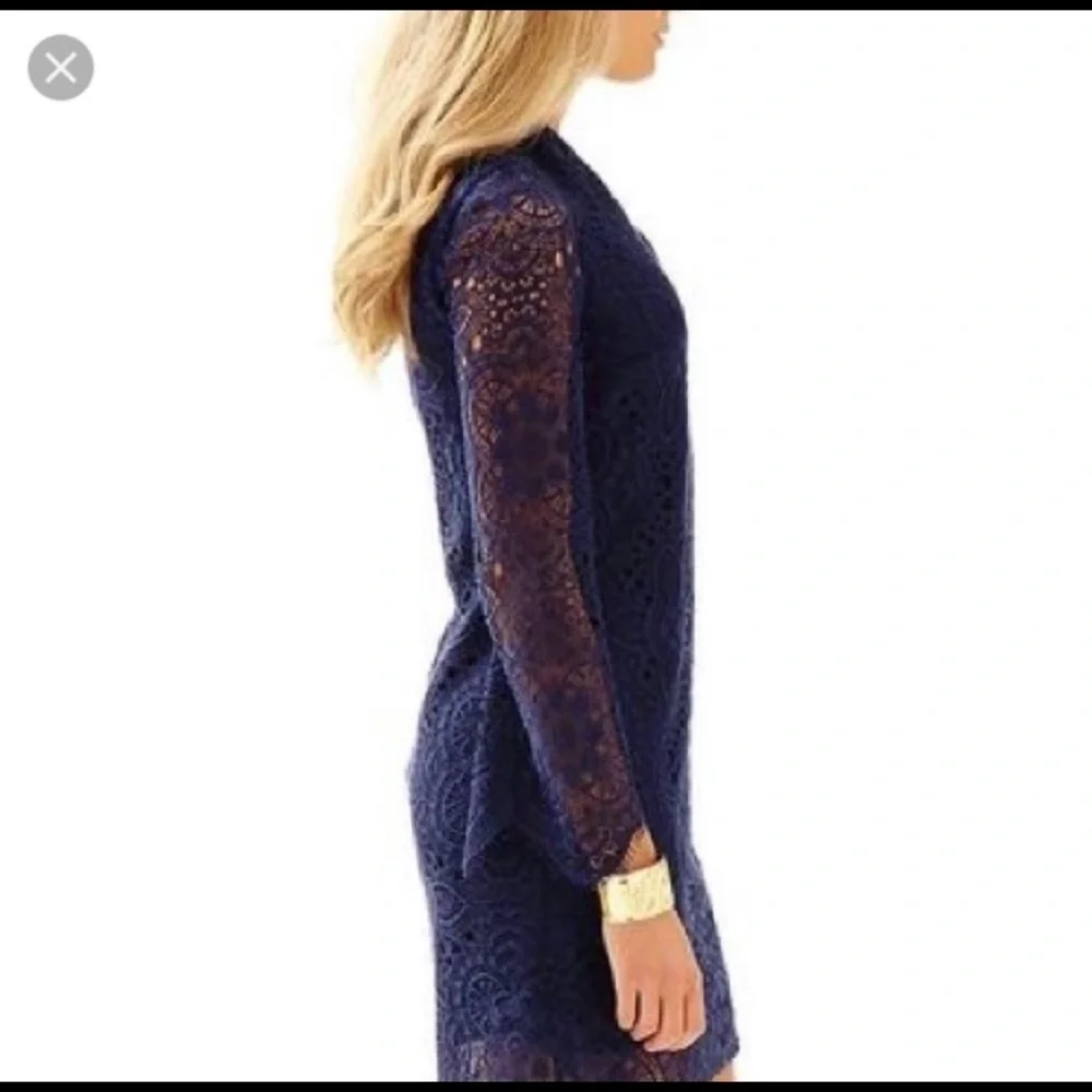 NWT Lilly Pulitzer Felicity Navy Sunburst Lace Dress Size 0 Gorgeous!!! - Picture 5 of 12